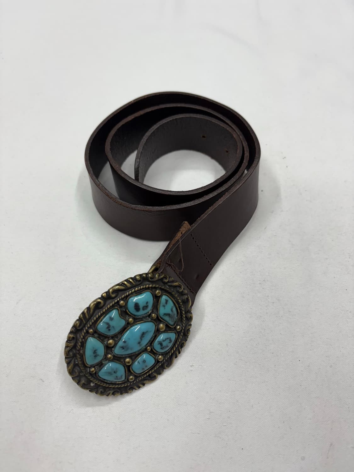 빈티지 웨스턴 콘초 터키석 버클 벨트 상품이미지1