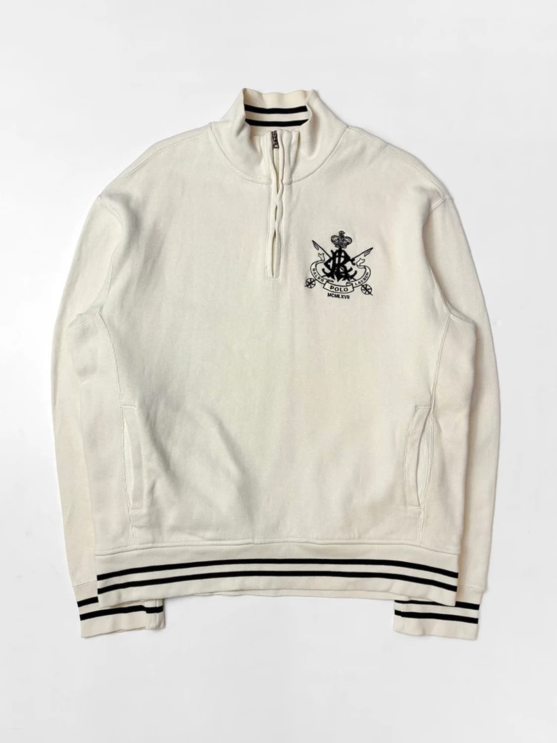 폴로 랄프로렌 00s Y2K 자수 로고 반집업 니트 PN5387 상품이미지1