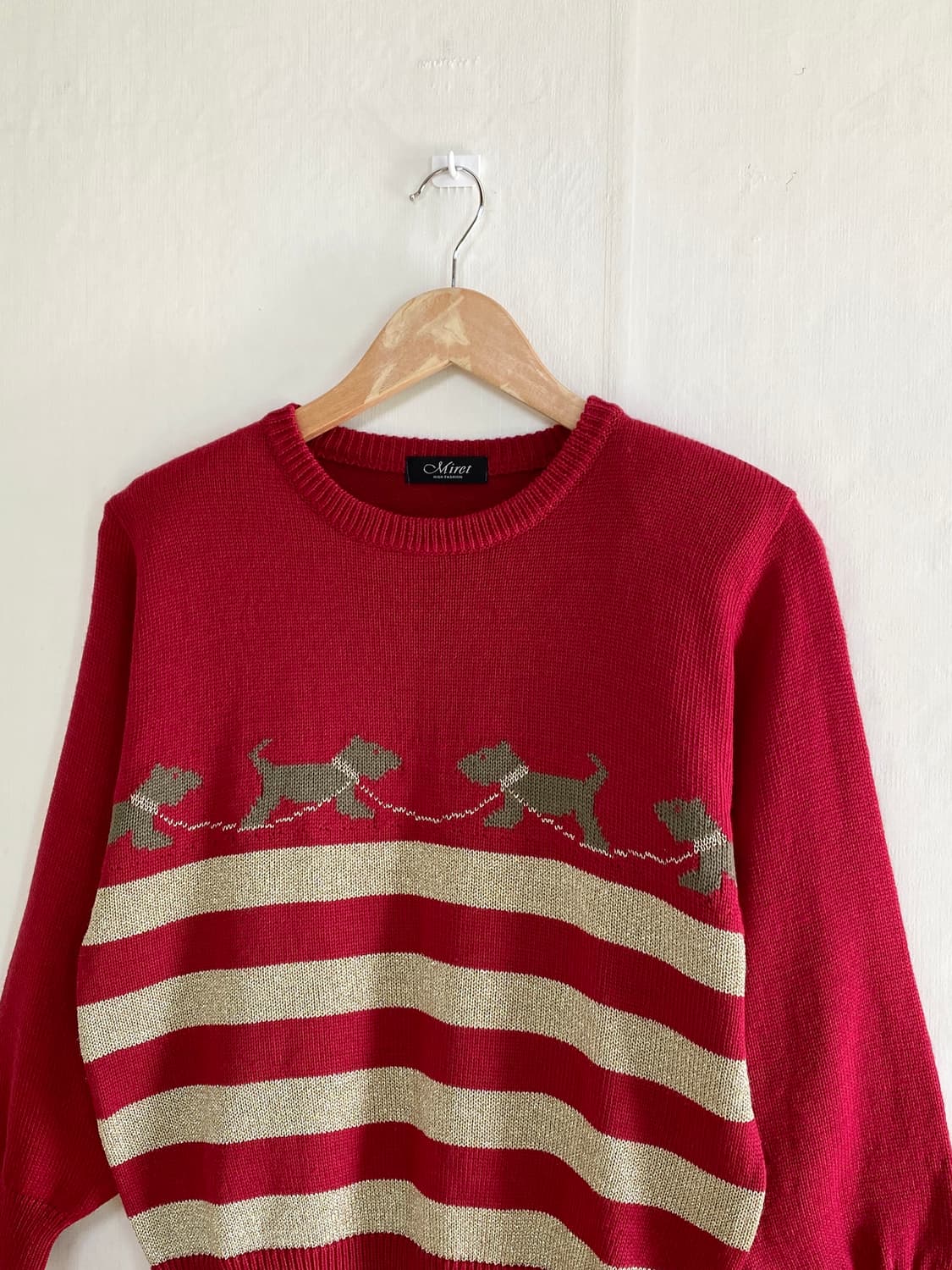 Christmas Red Puppy Wool-Blend Knit Top 상품이미지3