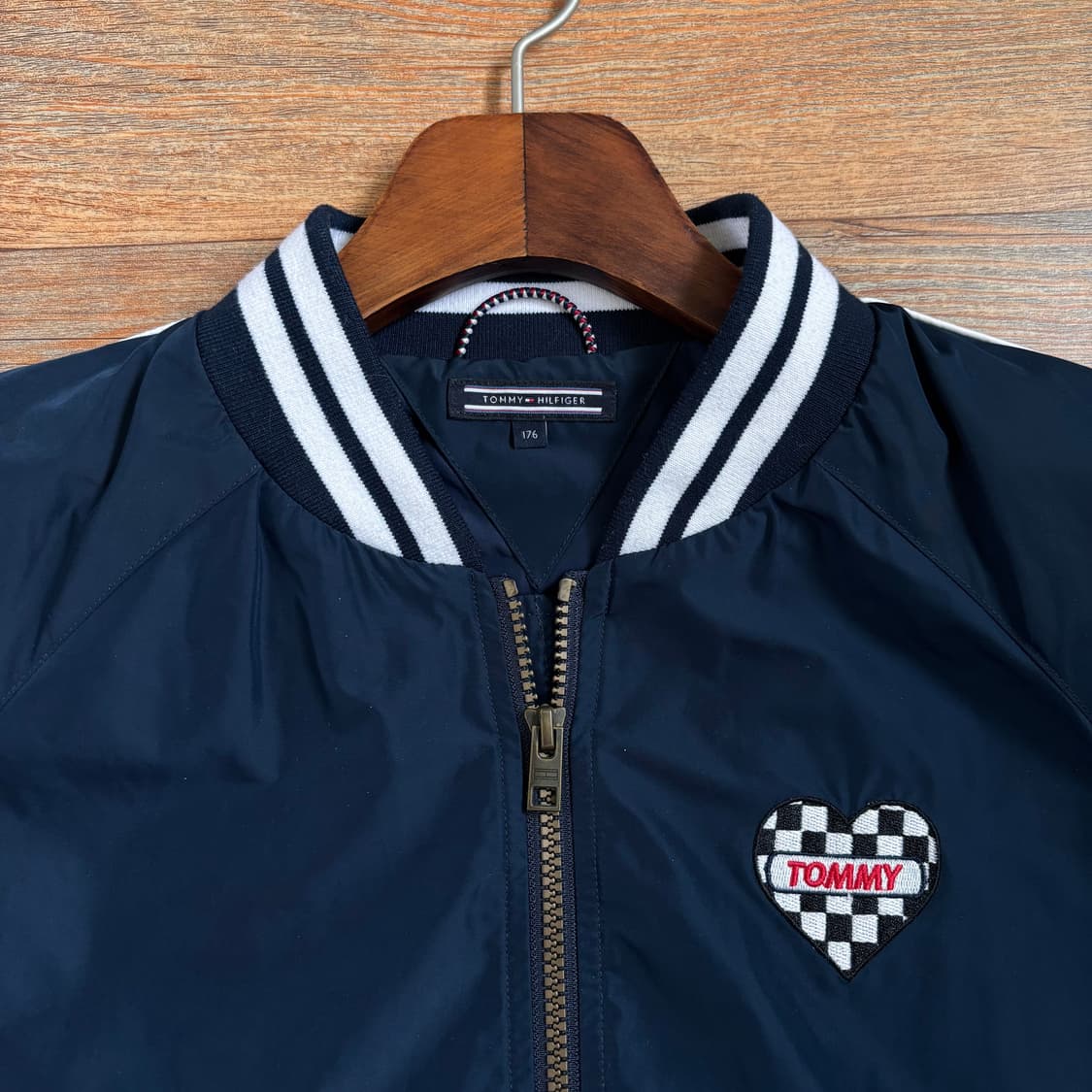 타미힐피거 여성 M 네이비 점퍼 블루종 스타디움 하트 상품이미지7