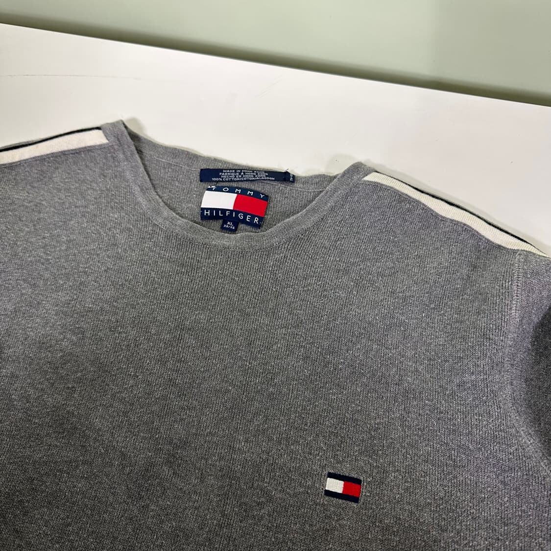 95-100 타미힐피거 그레이 면 니트 상품이미지4