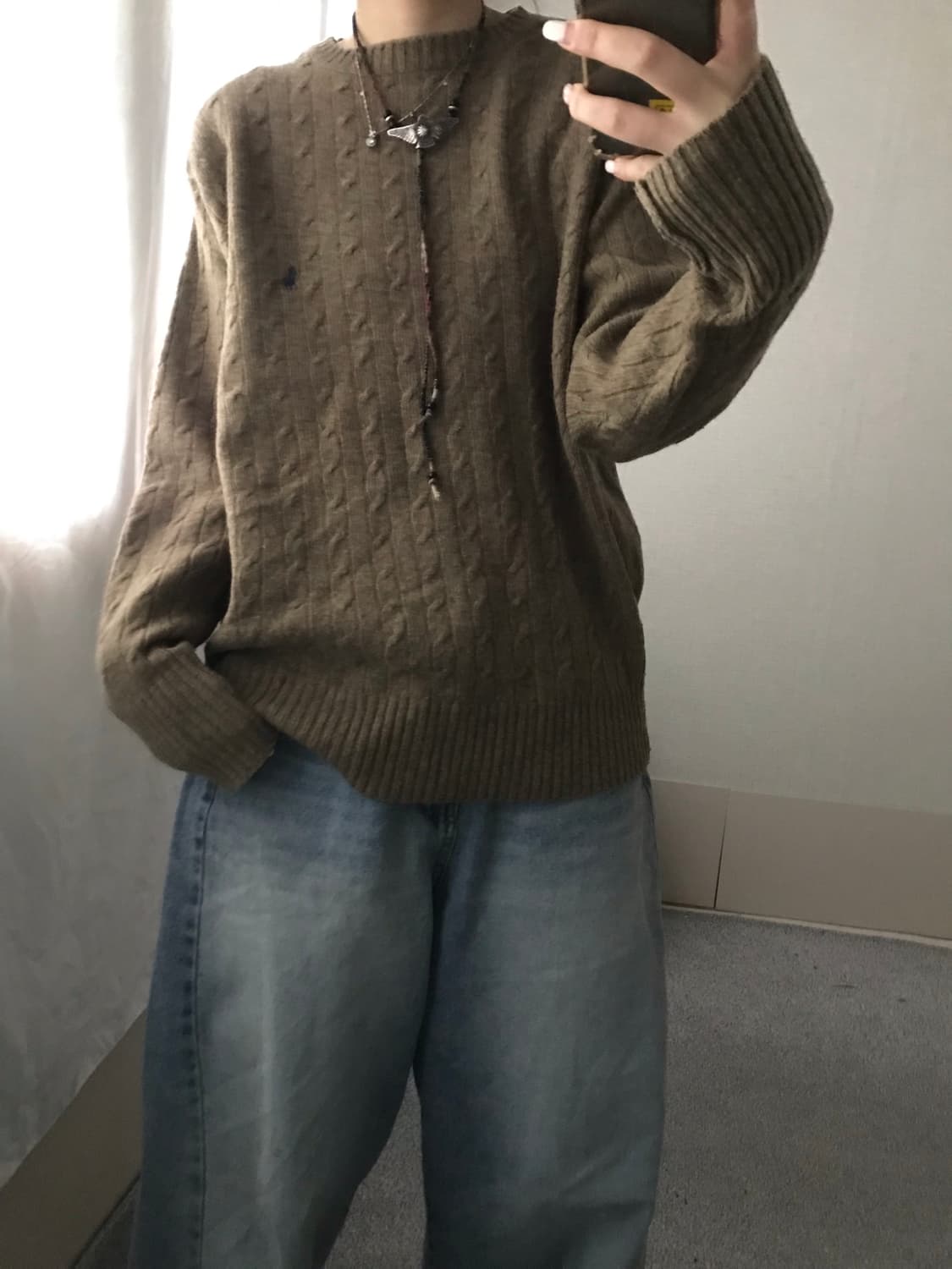 폴로 카키 보카시 니트 상품이미지3