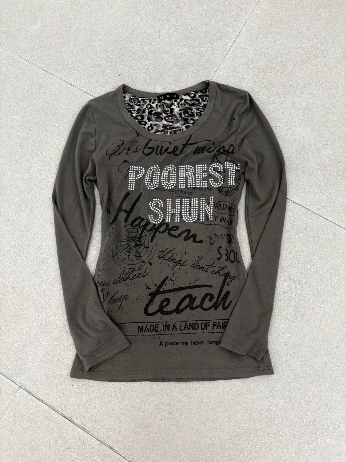 M.K.R. 카키 디테일 롱슬리브 상품이미지2