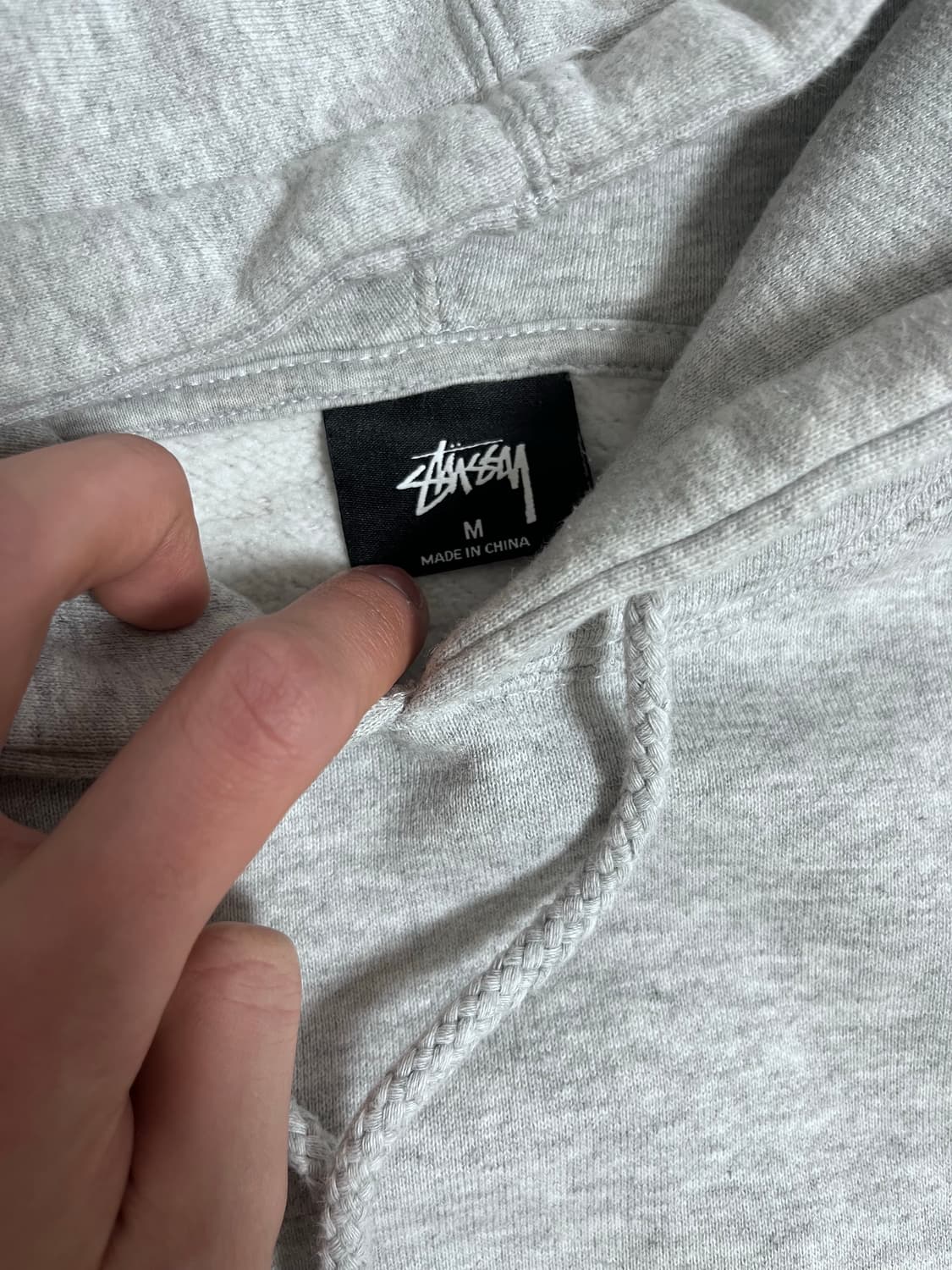 [m] 스투시 자수 기모 후드티 그레이 상품이미지2