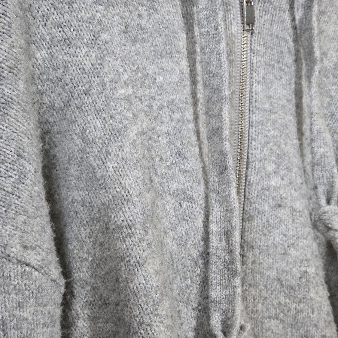 그레이 반크롭 오버핏 니트 후드집업 상품이미지7