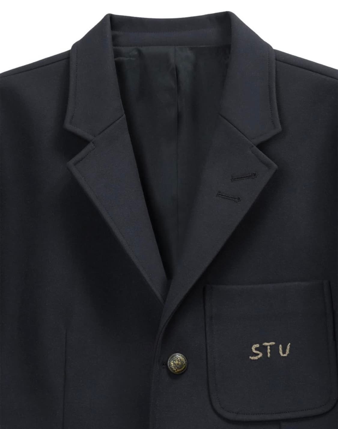Stu 3버튼 울 핸드 스티치 블레이져 네이비 새상품 상품이미지4