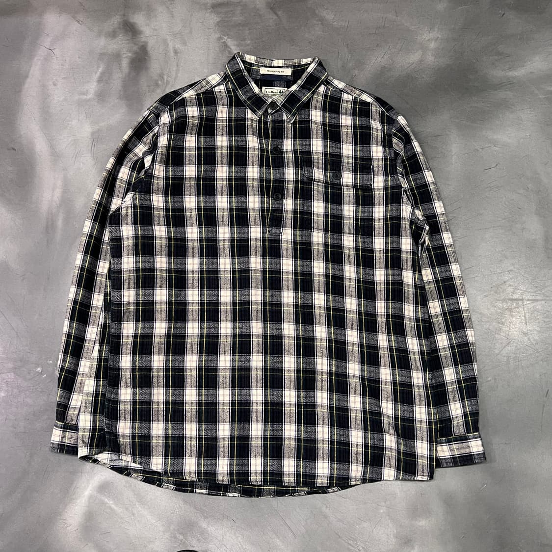  엘엘빈 하프 버튼 체크셔츠 y14543 상품이미지1