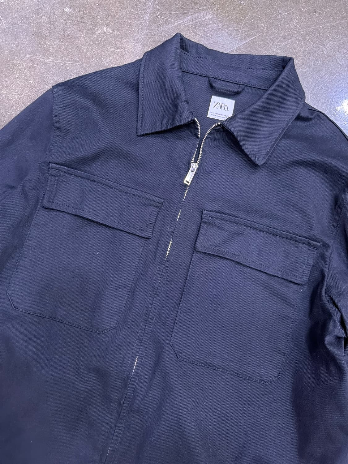 자라 유틸리티 포켓 오버핏 집업자켓 블랙 XL 상품이미지5