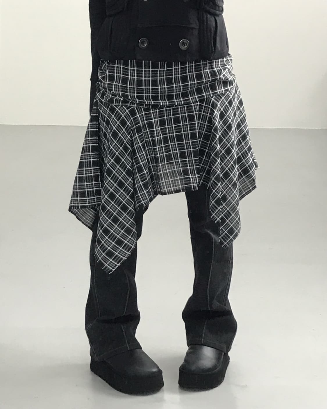 Jpn Poly Checked Mini Skirts 상품이미지2