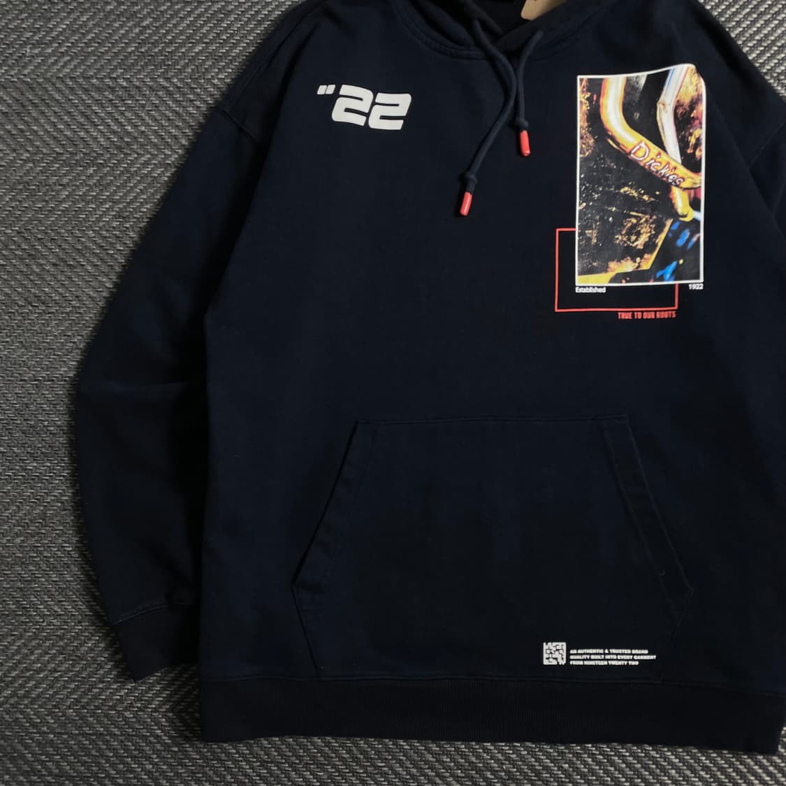 00s 디키즈 패치워크 그래픽 박시핏 후드 티셔츠o 5051 상품이미지3