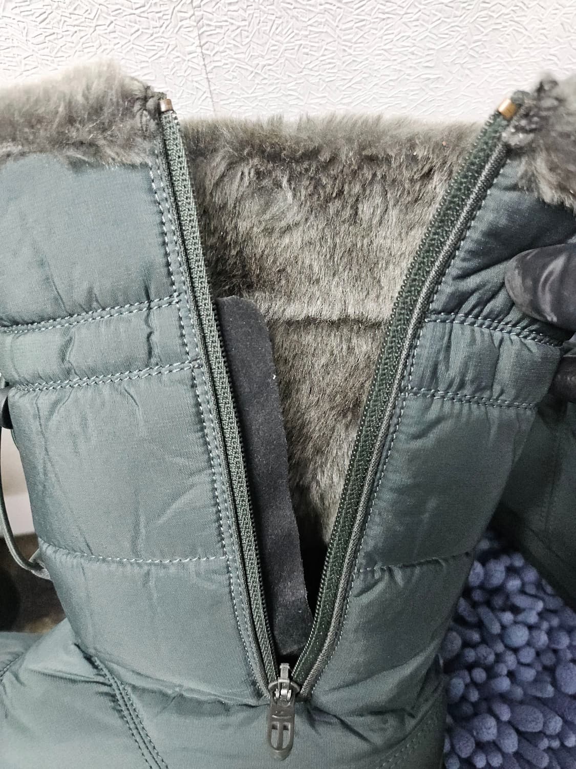 LECAF 여성 패딩 부츠 그린 퍼 장식  250 상품이미지7