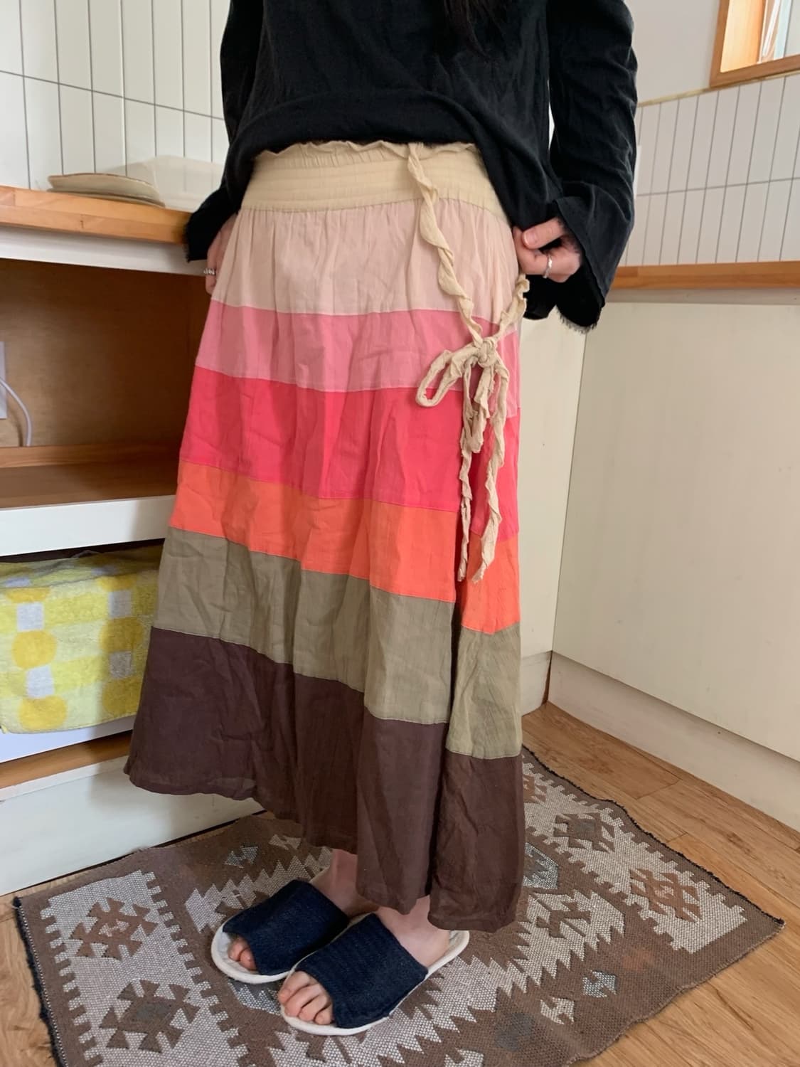 rainbow maxi skirt 상품이미지3