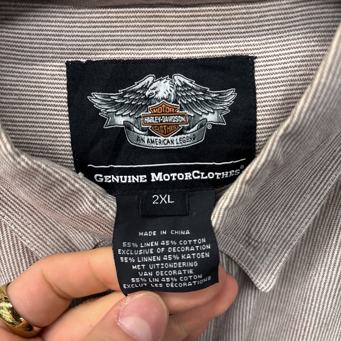 할리데이비슨 팻보이 엠브로이드 스트라이프 워크셔츠 N1155 상품이미지8