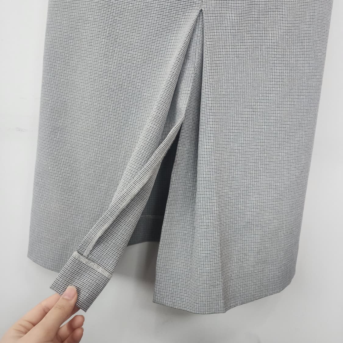 플라스틱아일랜드 회색 체크 롱 원피스 상품이미지4