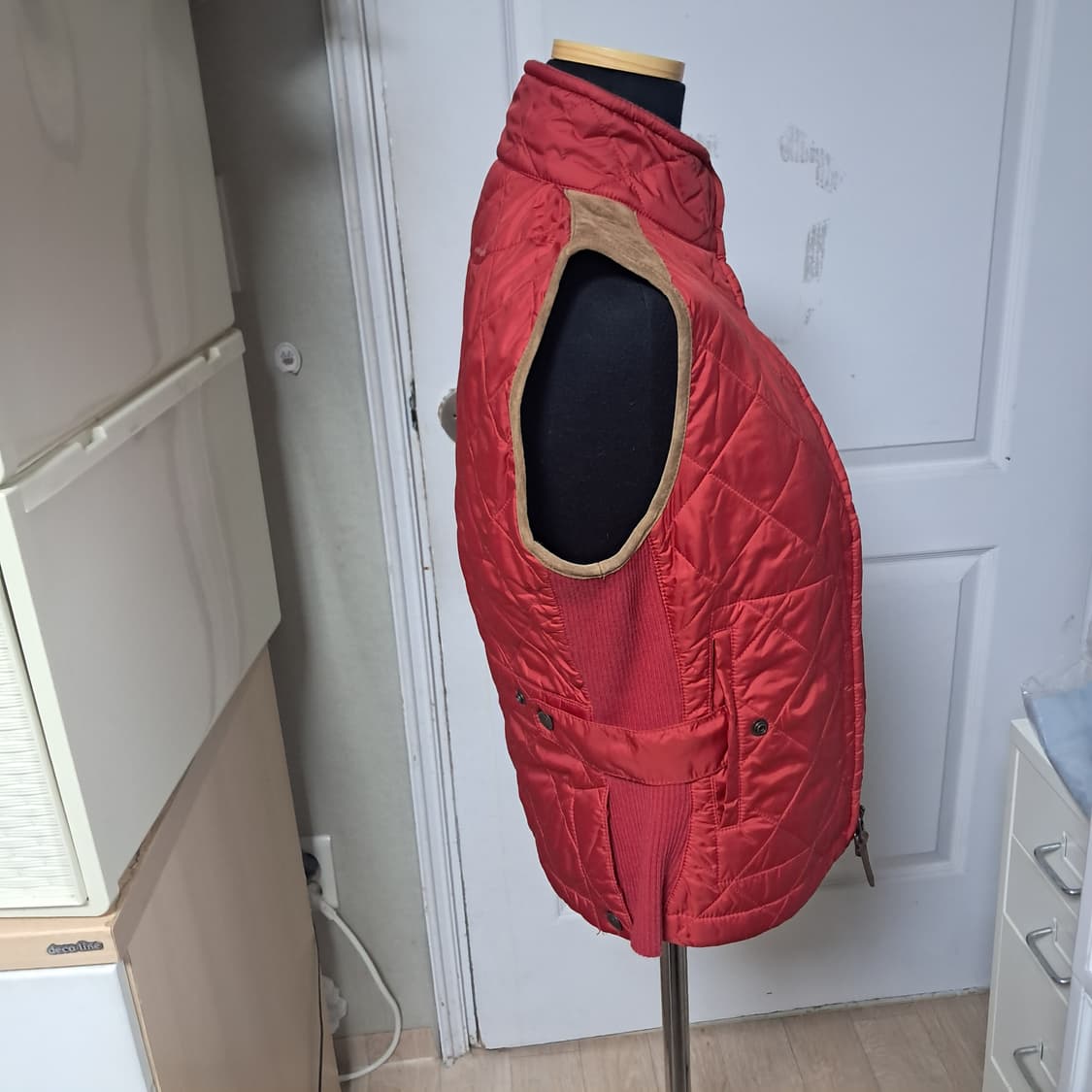 랄프로렌스포츠 여성 퀼팅 자수 스웨이드 베스트 조끼 S 상품이미지4