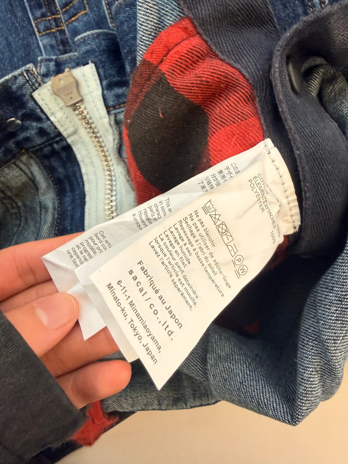  사카이(Sacai) 스트레이트 포인트 칼라 코튼 데님 자켓 상품이미지5
