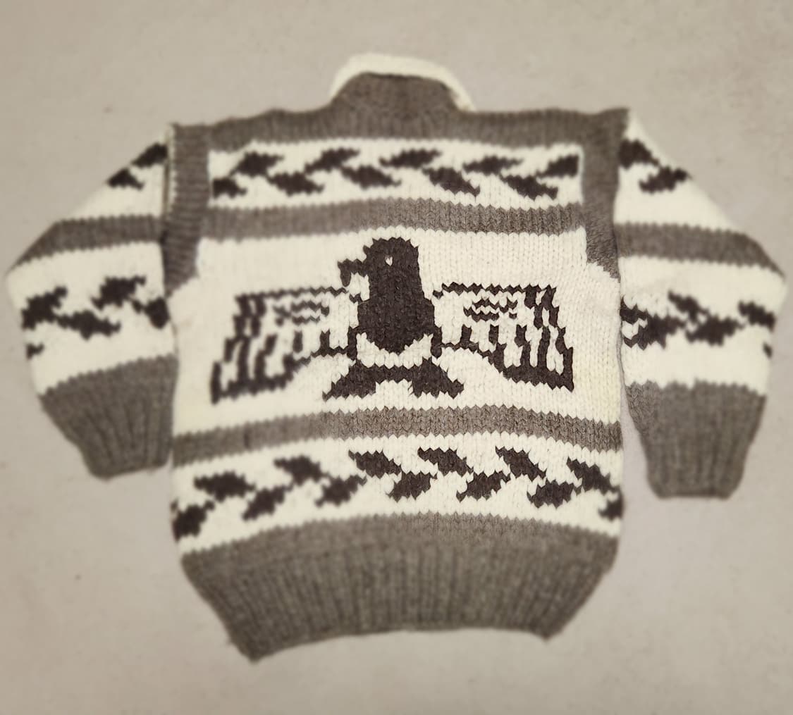 Canada made 독수리 코위찬 니트 스웨터 집업 상품이미지2