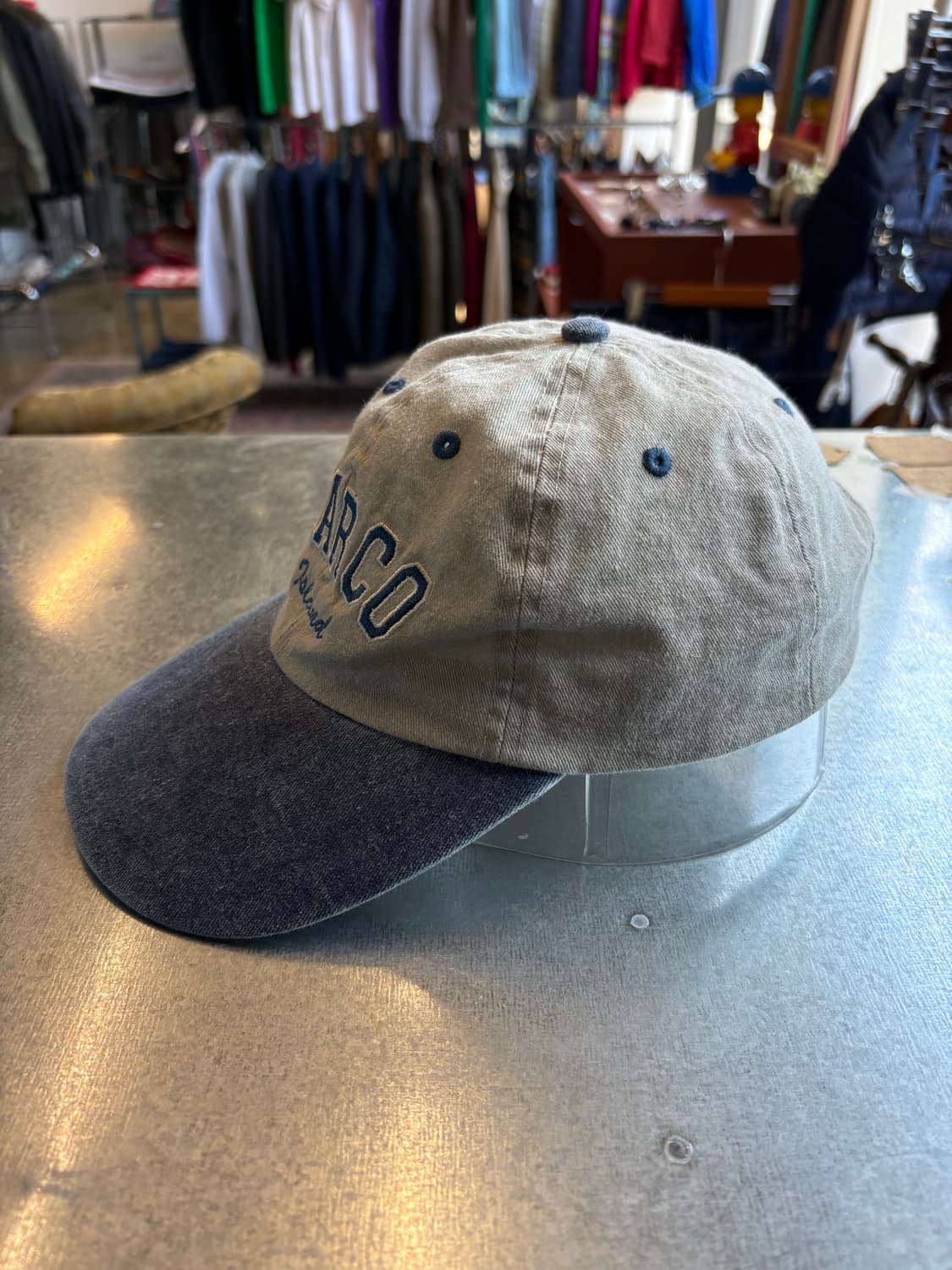 마르코 자수 투톤 워싱 빈티지 볼캡 상품이미지3