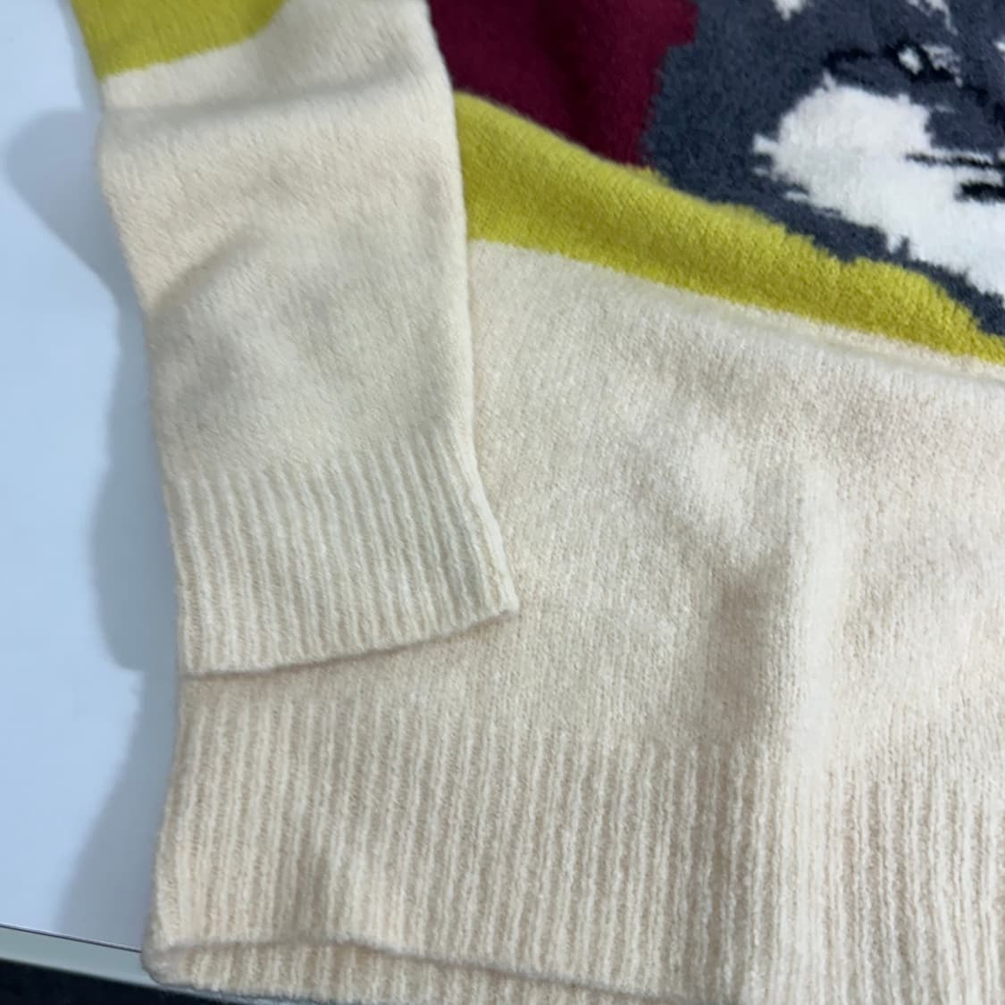 L 메종키츠네 아이보리 빅폭스 니트 상품이미지3