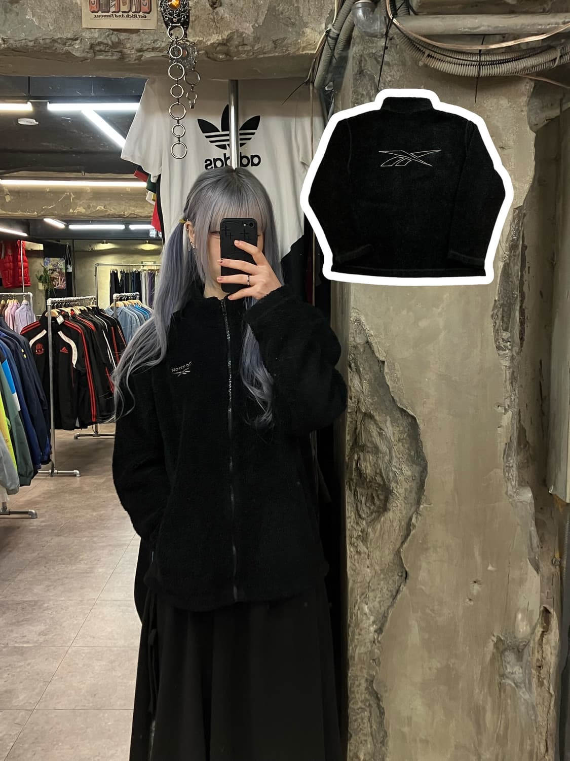 리복 플리스 블랙 M #csz2420 상품이미지1