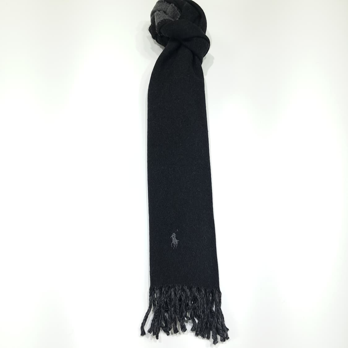 MX553 폴로 00s 이태리판 울 양면 블랙그레이 머플러 목도리 상품이미지5