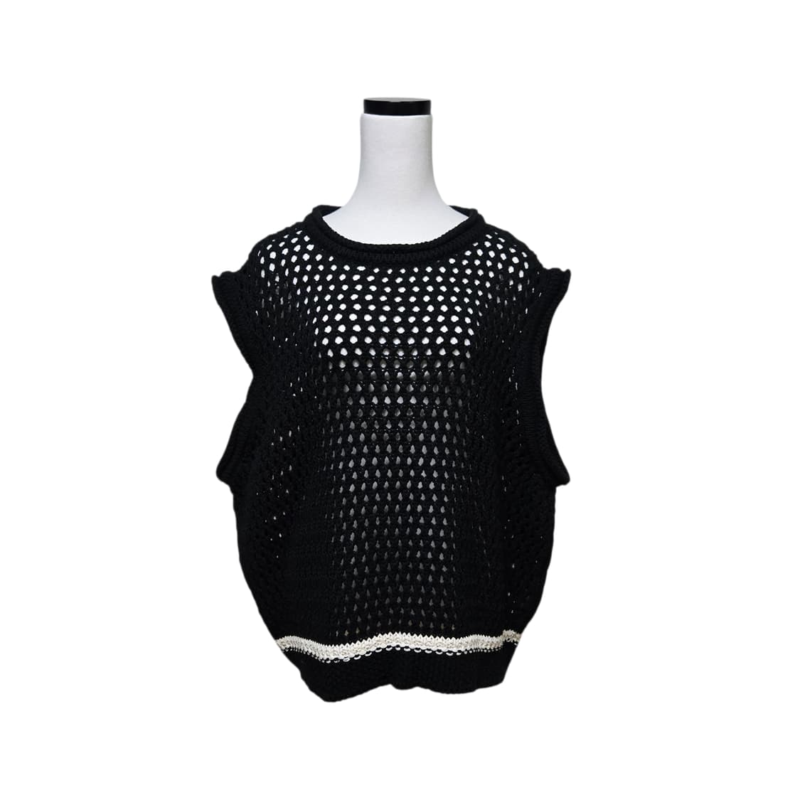문선 블랙 크로셰 니트 베스트 / 여성 조끼 / 남성 조끼 상품이미지2