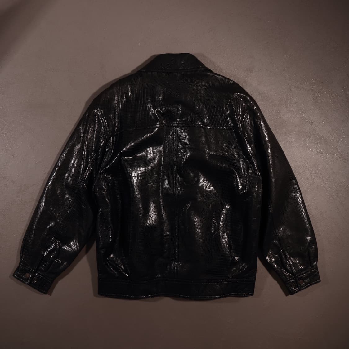 빈티지 뱀피 레더 집업자켓 상품이미지5