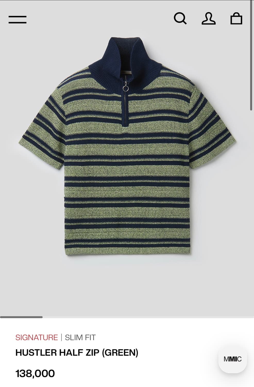 (새상품)MMIC HUSTLER HALF ZIP (GREEN) 상품이미지1