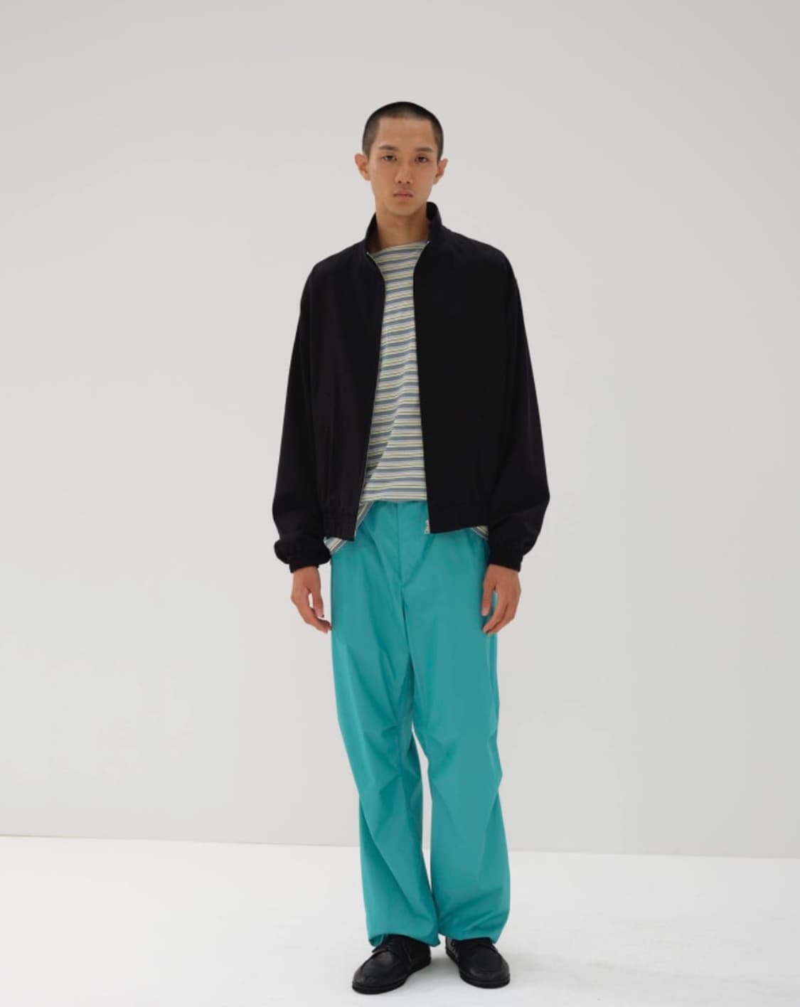 오라리 워시드 핀스 실크 샴브레이 블루종 블랙 5사이즈 상품이미지2