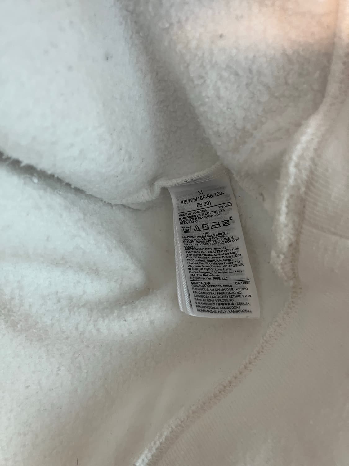 갭 GAP 화이트 후드티 (M)  상품이미지5