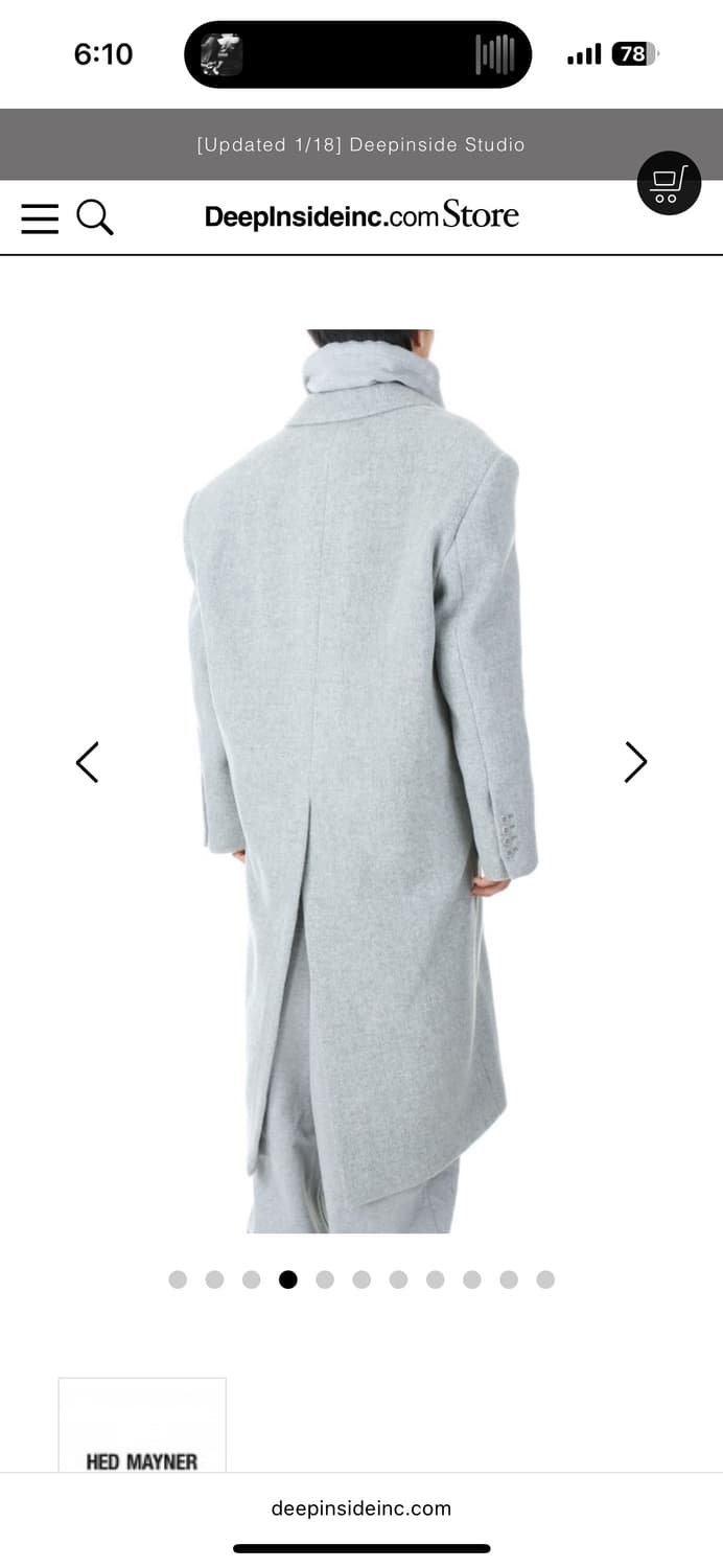 헤드메이너 더블 브레스티드 코트 라이트 그레이 상품이미지4