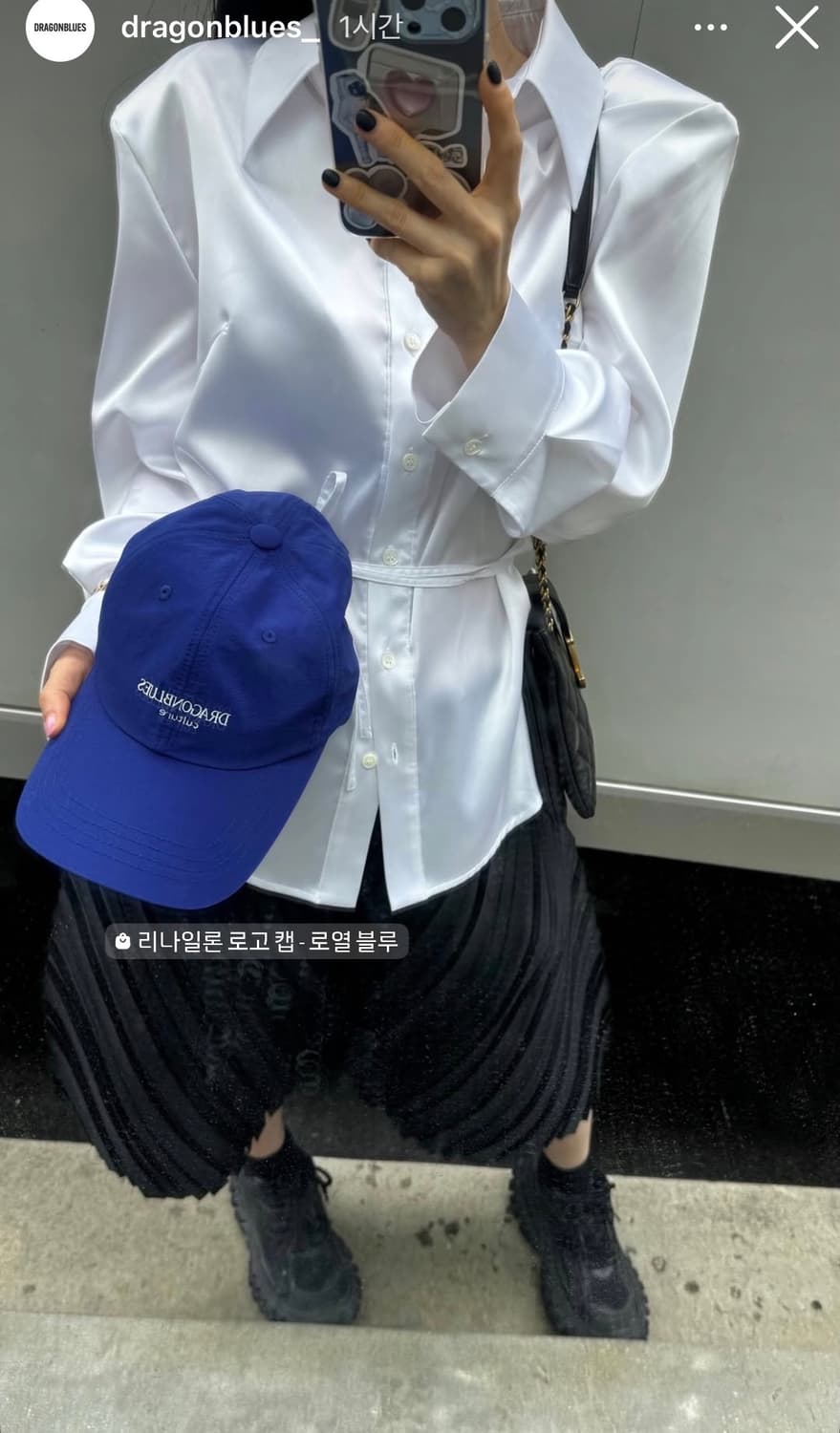 새상품) 드래곤블루스 리나일론 로고 캡 로열 블루 볼캡 상품이미지9