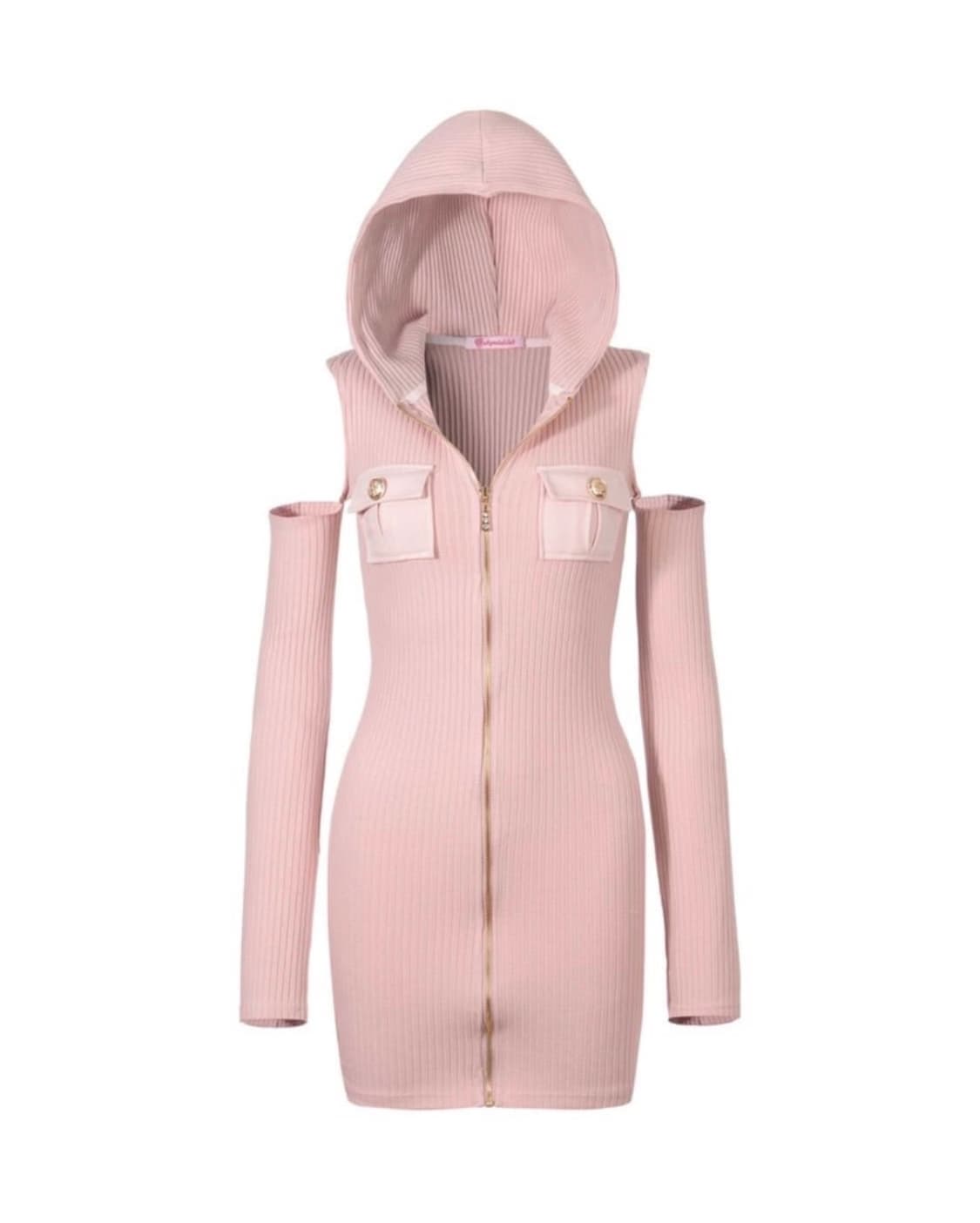 베이비메탈클럽 베메클 골드 버튼 후디 원피스 핑크 상품이미지1