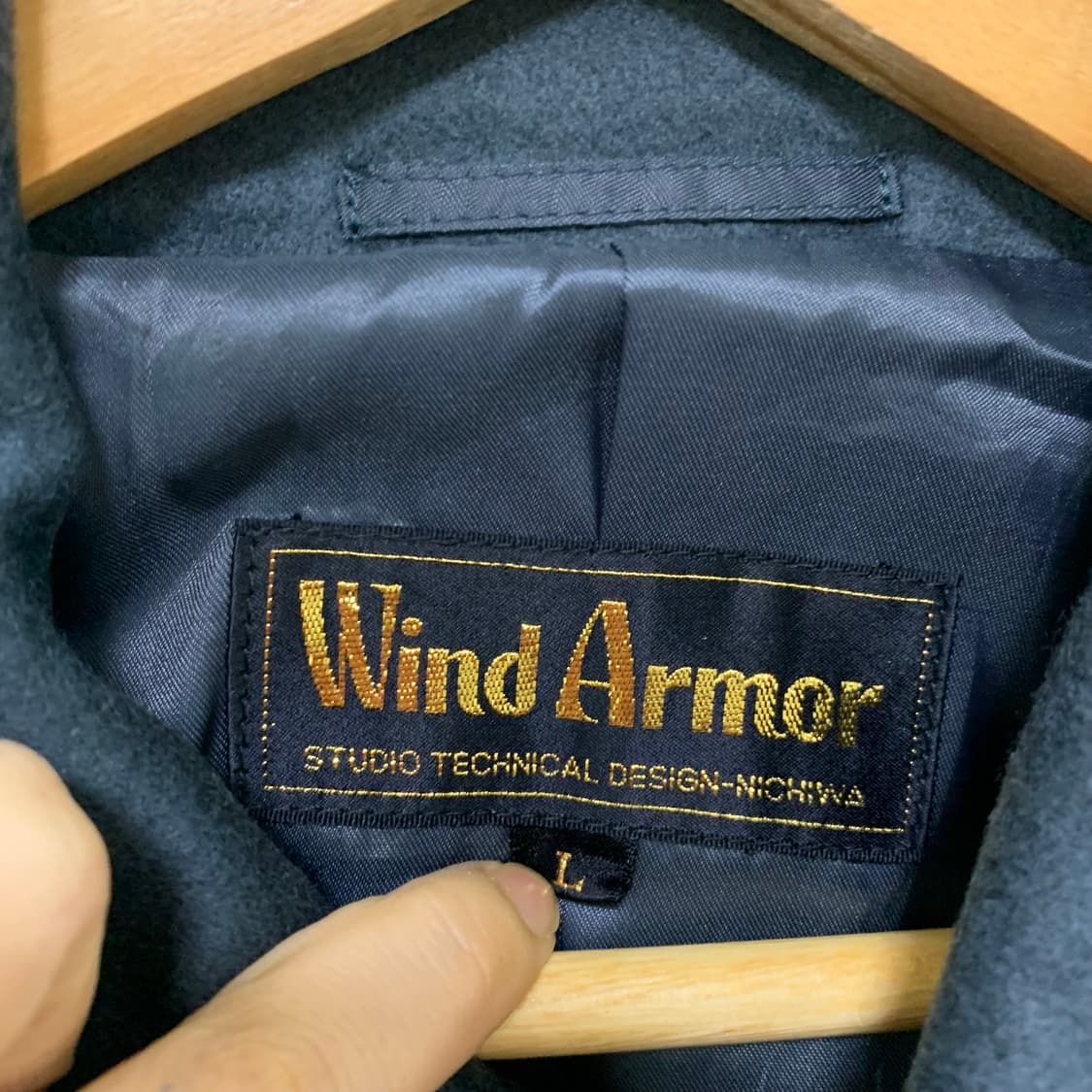Wind Armor 빈티지 캐시미어 100 코트 블루 그레이 상품이미지4