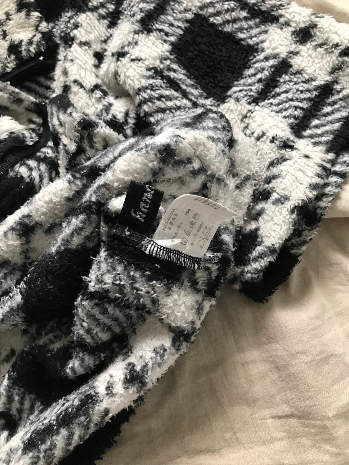 JPN 타단체크 반팔 플리스 집업 상품이미지7