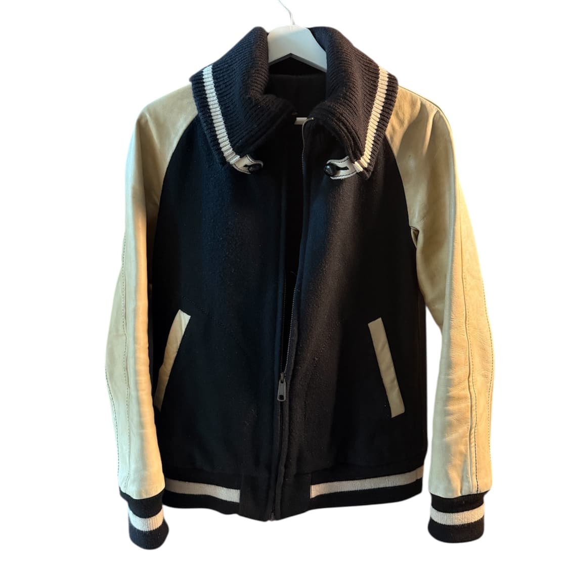 08aw 넘버나인 바시티 자켓 블랙 상품이미지1