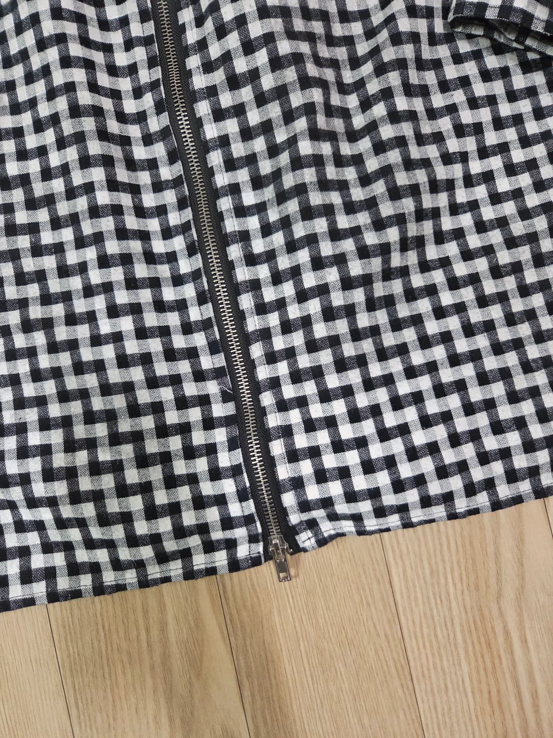 semantic design 러기드 체크 백 지퍼 셔츠 재킷 상품이미지6