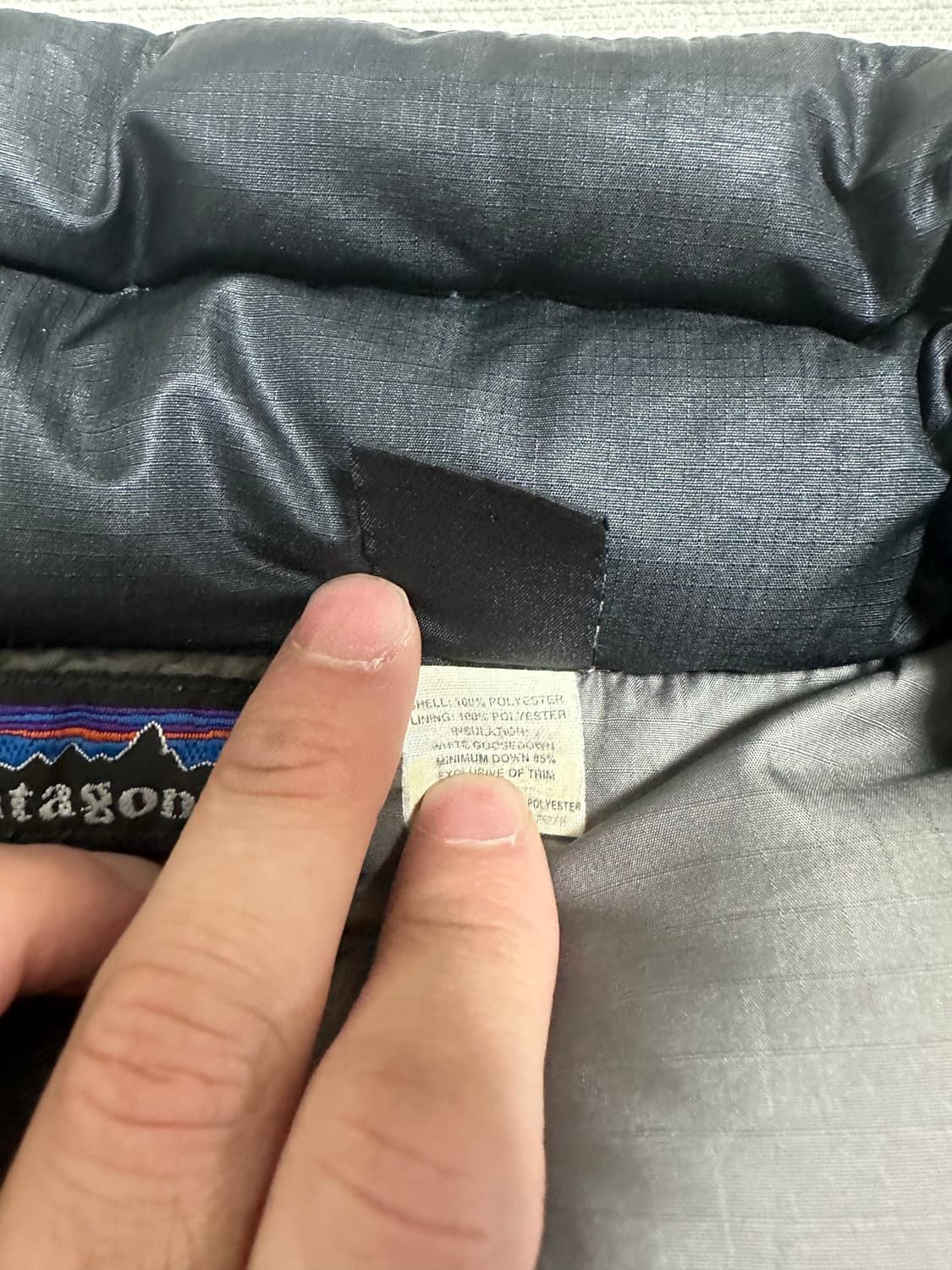(L)00s 파타고니아 패딩 빈티지 패커블 다운 블랙 상품이미지6
