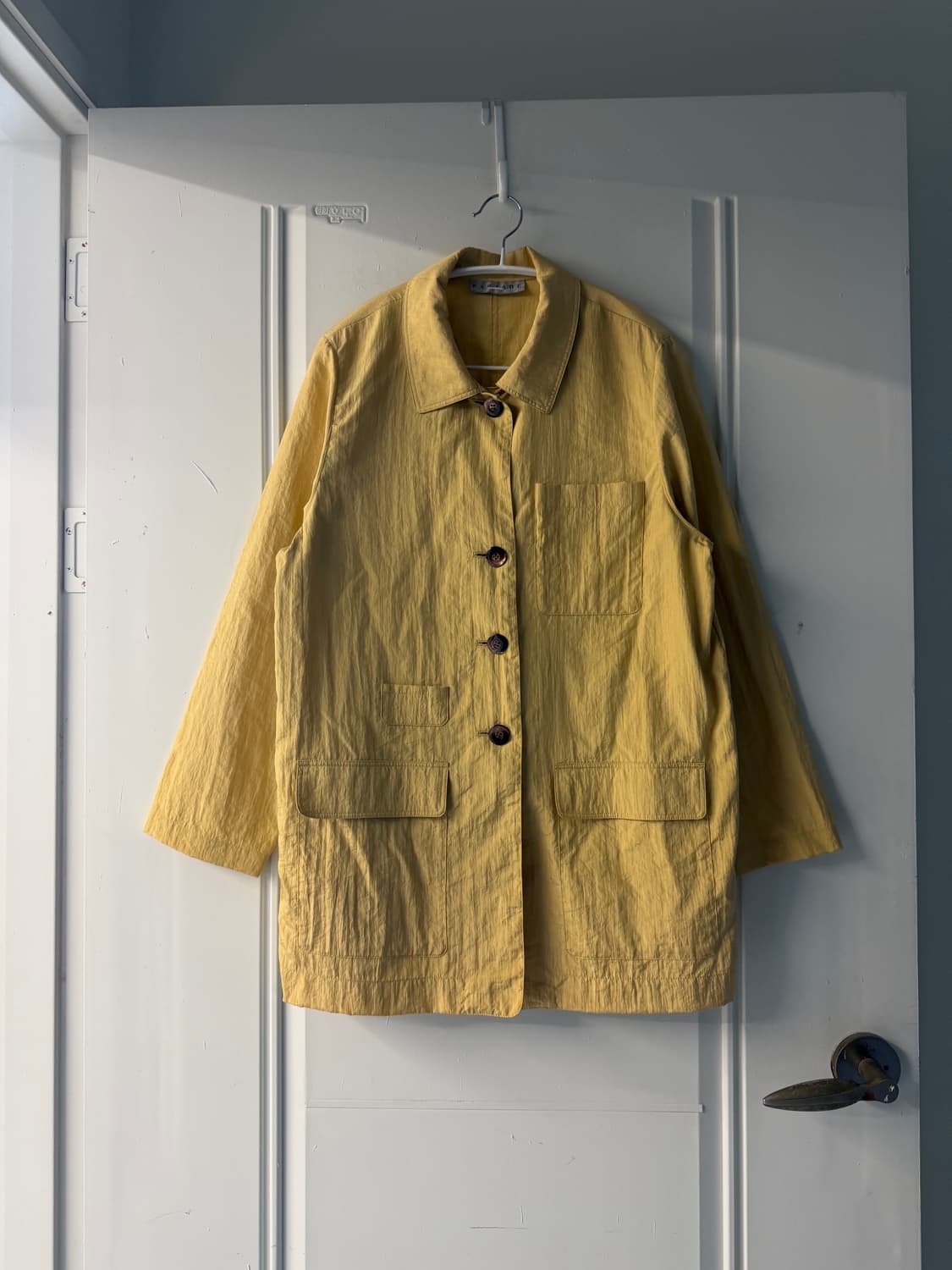 일본빈티지 엘로우 나일론 자켓 코트 상품이미지3