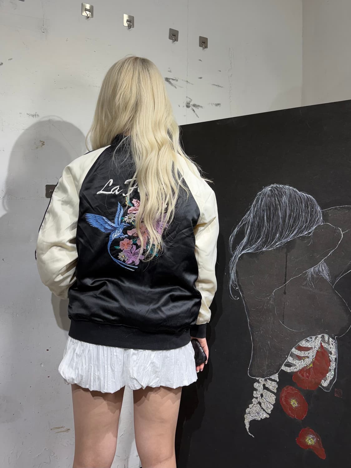 JPN 일본 빈티지 플라워 자수 스카잔 오리엔탈 스카쟌 상품이미지3