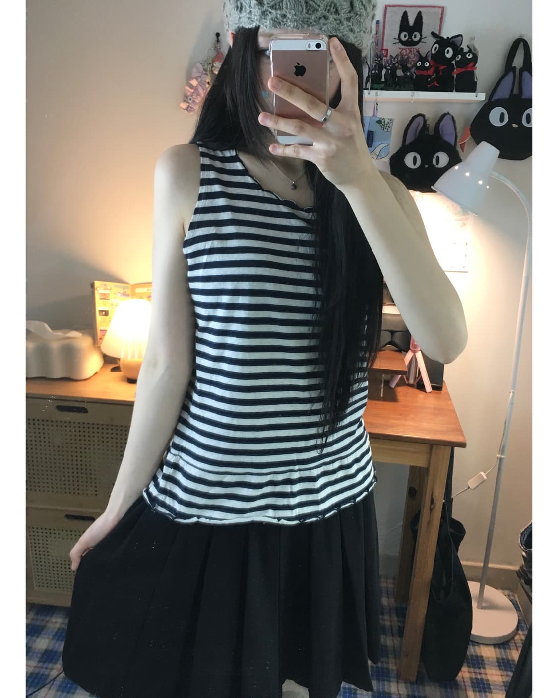 vintage ruffle sleeveless stripe 상품이미지3