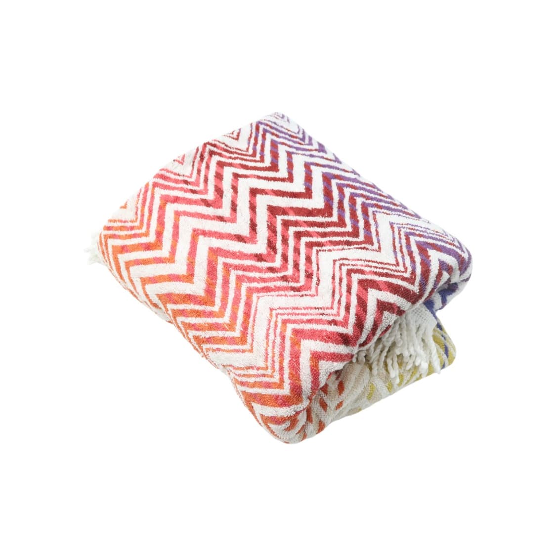 MARUSHIN 마루신 빈티지 지그재그 패턴 라운드 태슬 비치 타월 러그 상품이미지1
