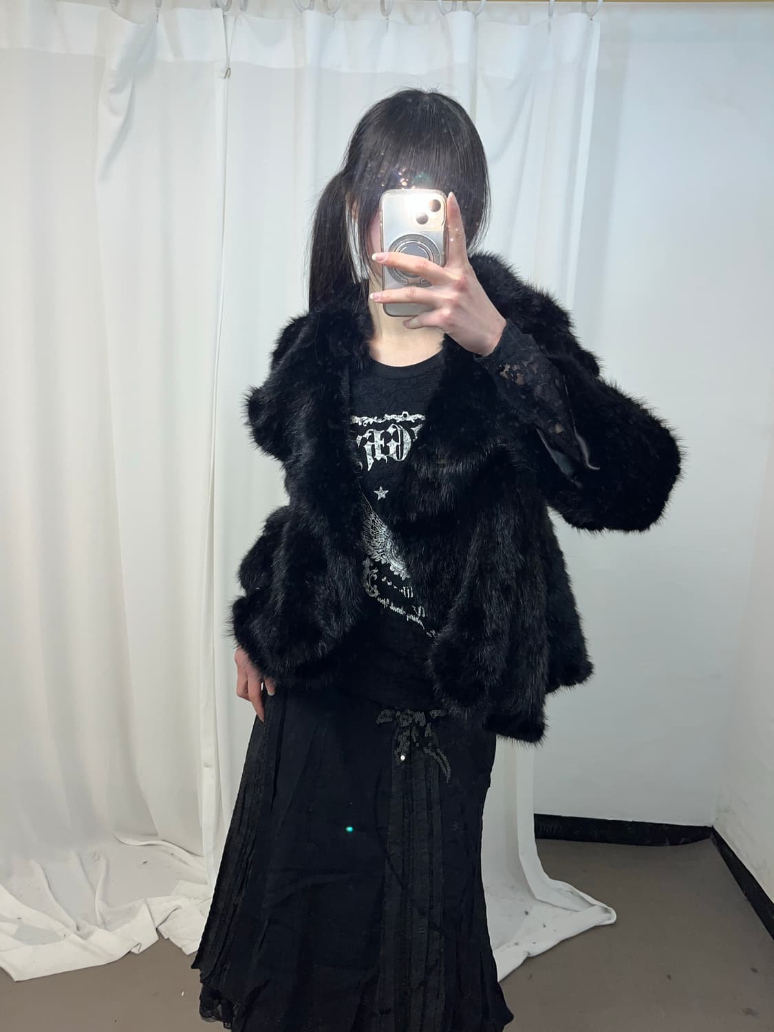 블랙 밍크퍼 자켓 상품이미지1