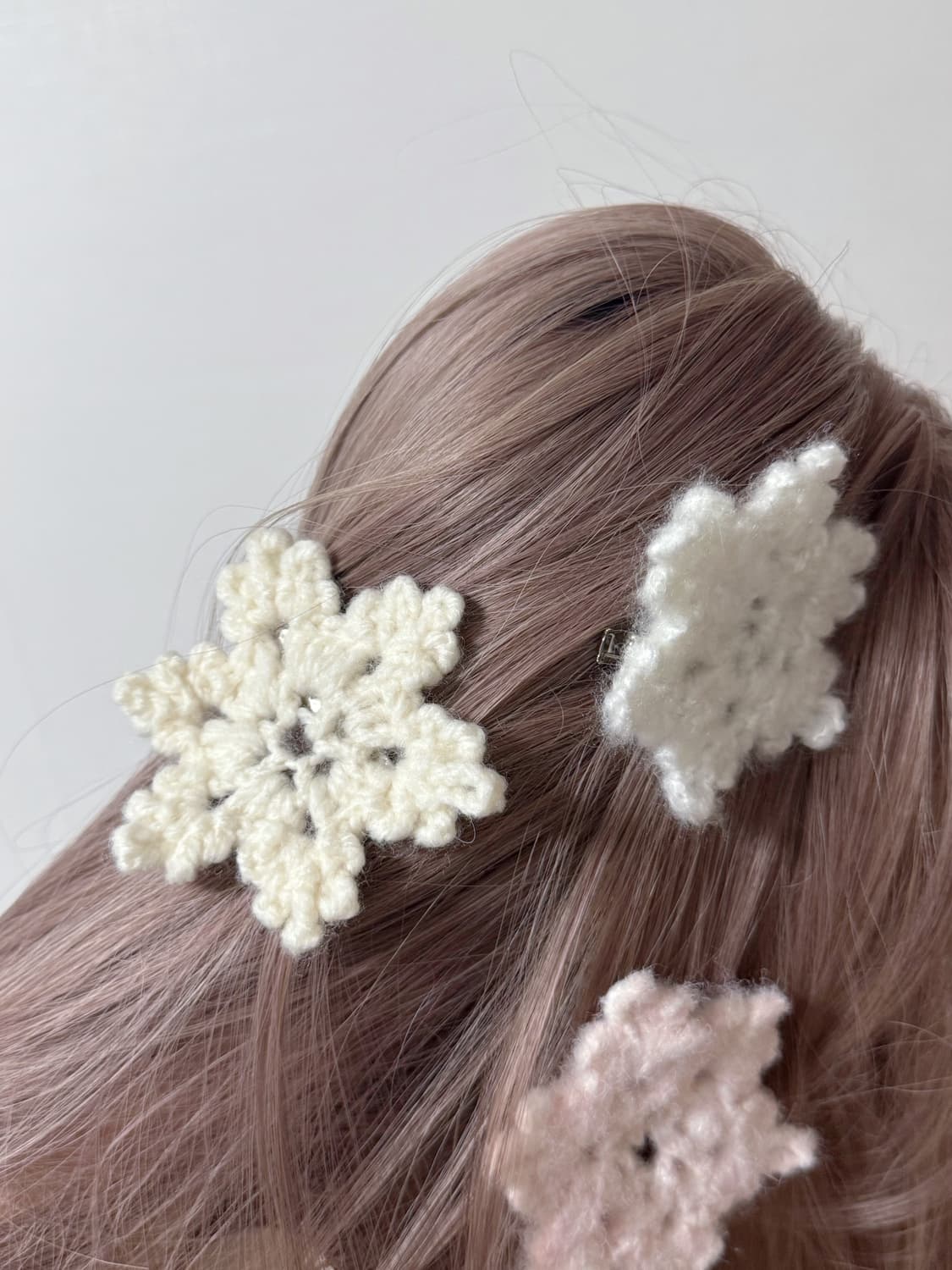 눈꽃 뜨개 머리핀  상품이미지2