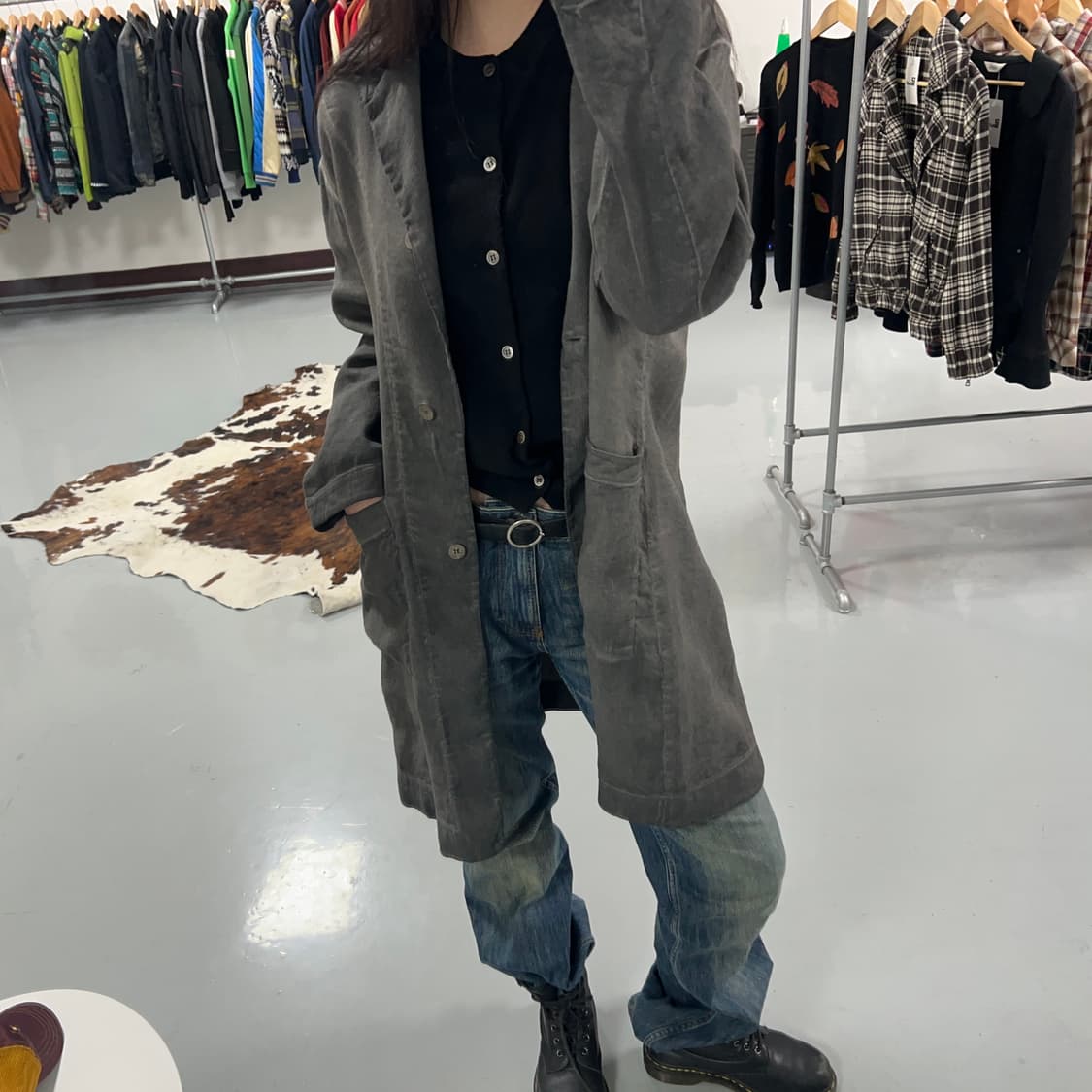 트랜짓 빈티지 워시드 린넨 코트 상품이미지2