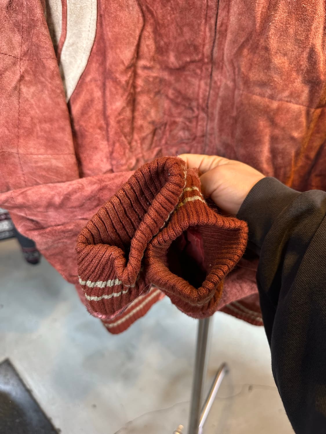 Old 헤비 리얼 레더 스웨이드 모터사이클 레이싱 자켓 상품이미지7