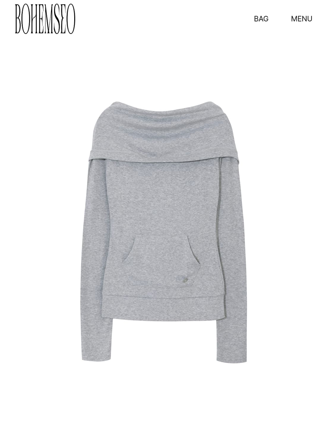 카울 후드티, SOFT COWL HOOD T, MELANGE GRAY 상품이미지3