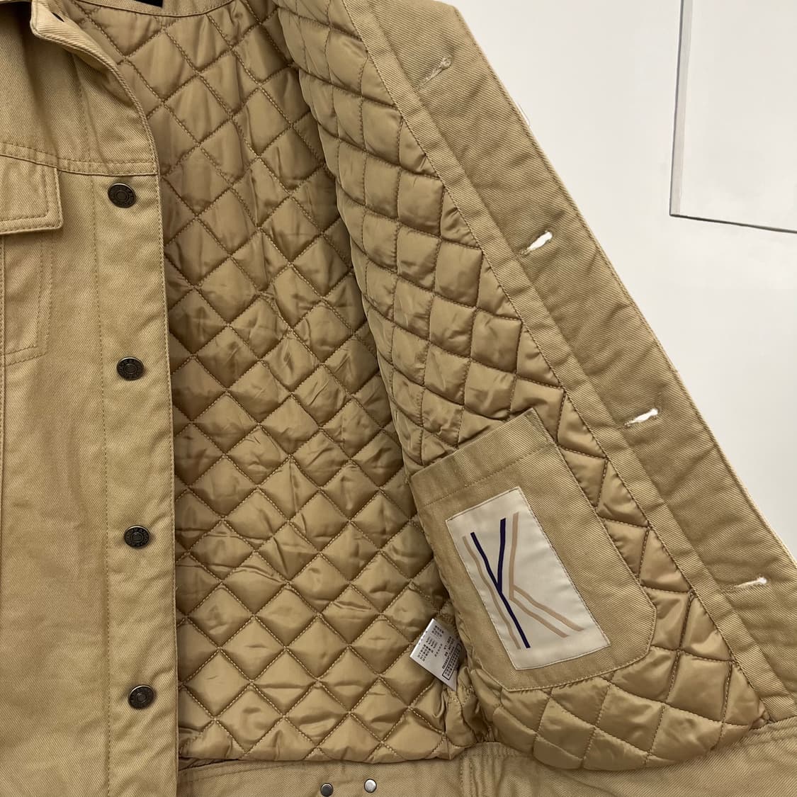 캉골 퀄티드 트러커 베이지 자켓 상품이미지6