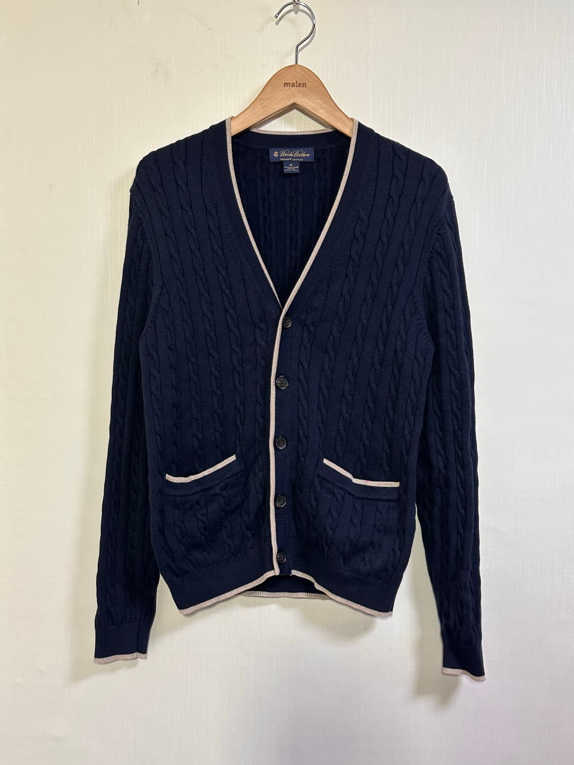 브룩스브라더스 꽈배기 가디건 M (100)/네이비 상품이미지1