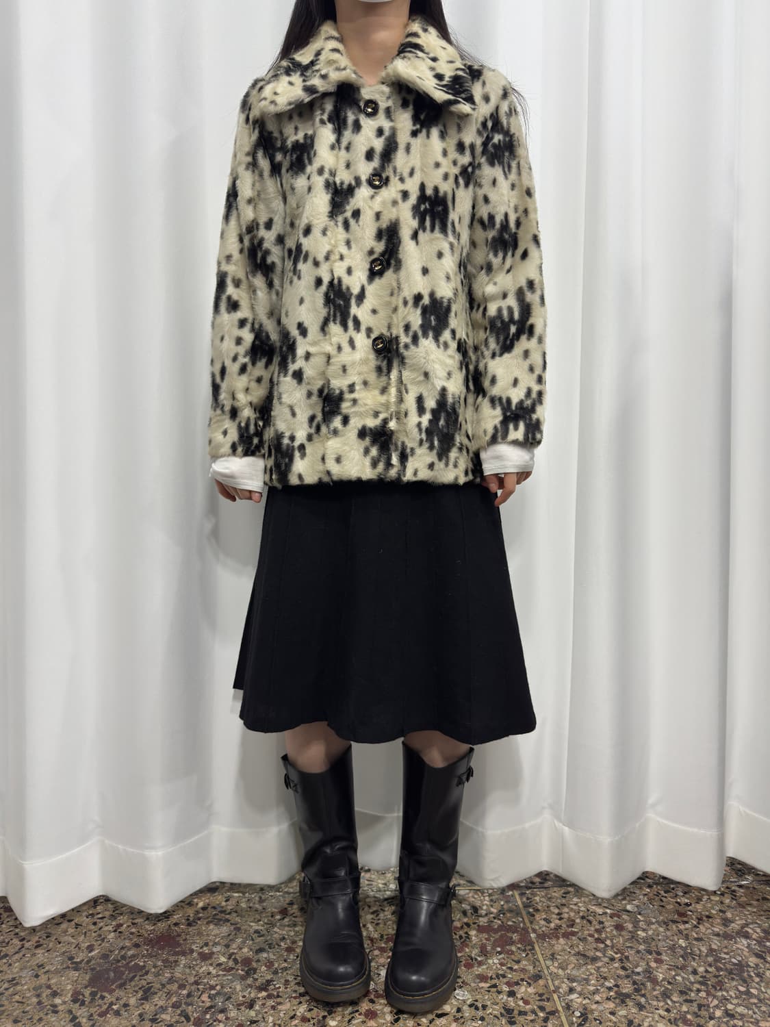 pattern fur jacket 상품이미지4